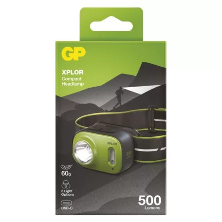 LED Fejlámpa GP Xplor PHR17, 500 lm