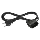 Hosszabbító 1,5 m / 1 aljzat / fekete / PVC / 0,75 mm2