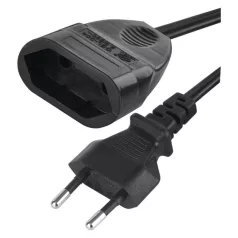 Hosszabbító 1,5 m / 1 aljzat / fekete / PVC / 0,75 mm2