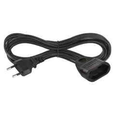 Hosszabbító 5 m / 1 aljzat / fekete / PVC / 0,75 mm2