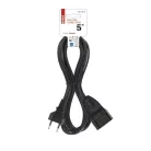 Hosszabbító 5 m / 1 aljzat / fekete / PVC / 0,75 mm2