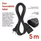 Hosszabbító 5 m / 1 aljzat / fekete / PVC / 0,75 mm2