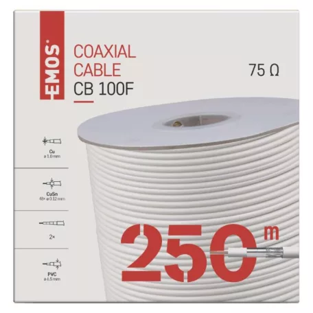 EMOS Koax kábel CB100F 250m box