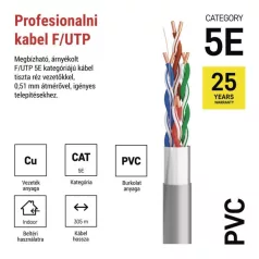 EMOS FTP kábel CAT 5E 305m