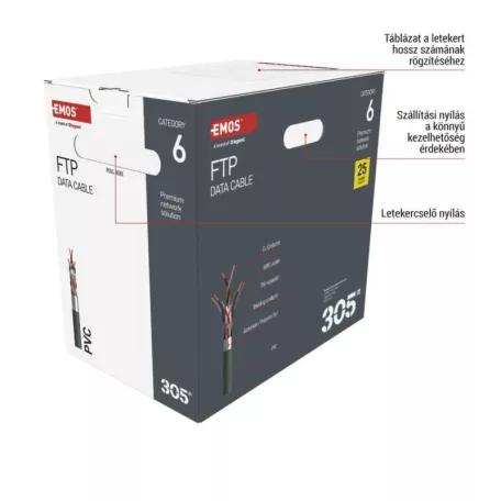 EMOS FTP kábel CAT6 305m