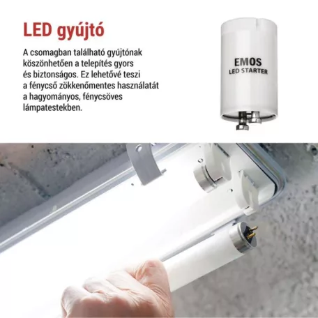 LED Fénycső T8 6,5 W 1100 lm 60 cm, természetes fehér 10 db.