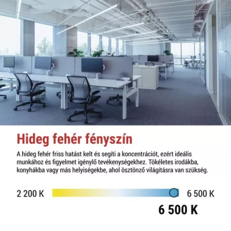 EMOS LED Fénycső T8 6,5 W 1 100 lm 60 cm, Hideg fehér 10 db.