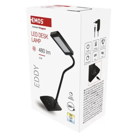 EMOS Eddy LED asztali lámpa, fekete