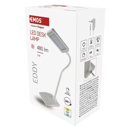EMOS Eddy LED asztali lámpa, fehér