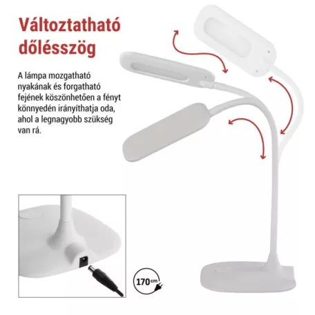 EMOS Stella LED asztali lámpa, fehér