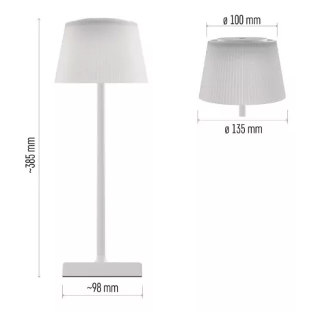 EMOS Katie LED asztali lámpa, újratölthető, fehér