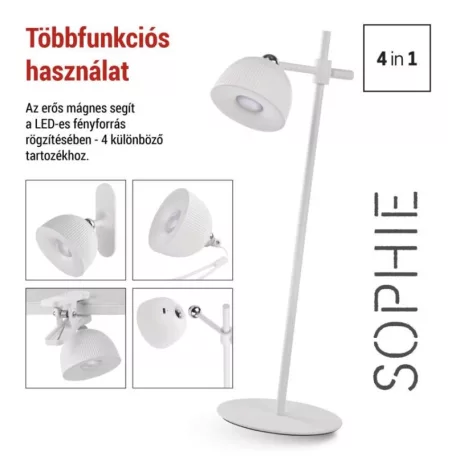 EMOS Sophie LED asztali lámpa, újratölthető, fehér