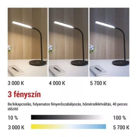 EMOS Oscar LED asztali lámpa, fekete