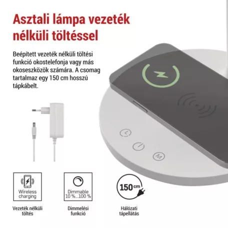 EMOS Oscar LED asztali lámpa, fehér