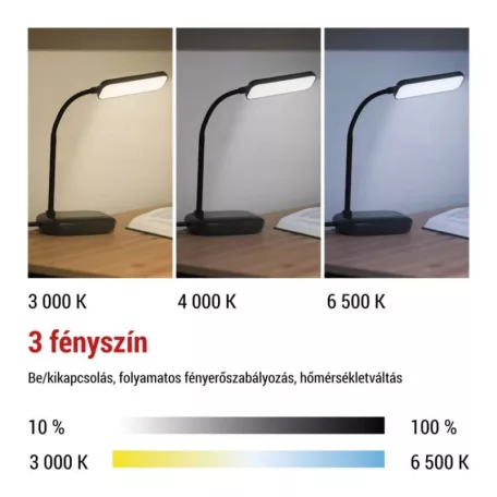 EMOS Molly LED asztali lámpa, fekete