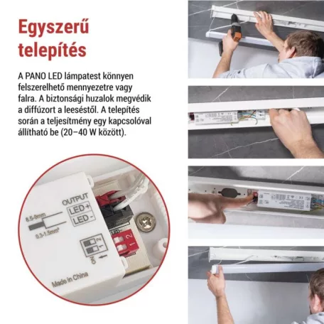 LED lineáris lámpatest PANO 40W, semleges fehér
