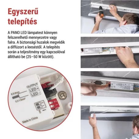 LED lineáris lámpatest PANO 50W, semleges fehér