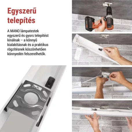 LED lineáris lámpatest MANO 40W, semleges fehér