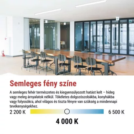LED lineáris lámpatest MANO 40W, semleges fehér
