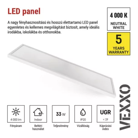 EMOS LED panel VEXXO felületi szerelés 33W 4000 lm IP20 UGR természetes fehér