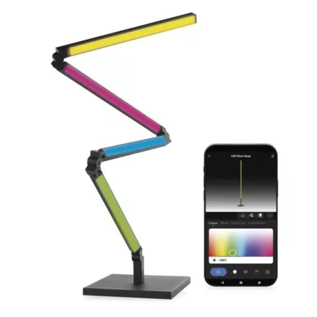 GoSmart LED állólámpa, fekete, 175 cm, meleg fehér / RGBIC WiFi