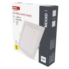   LED süllyesztett lámpatest NEXXO, négyzet, fehér, 18W, természetes fehér