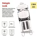 EMOS halogén izzó JC G9 25W 260lm