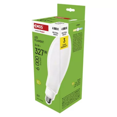 LED izzó Filament ED90 / E27 / 36 W (327 W) / 6 000 lm / természetes fehér