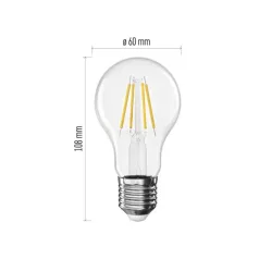  LED izzó Filament A60 / E27 / 3,4 W (40 W) / 470 lm / Meleg fehér