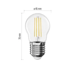   LED izzó Filament Mini Globe / E27 / 1,8 W (25 W) / 250 lm / Meleg fehér
