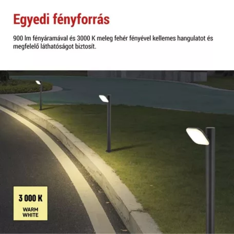 LED kerti oszloplámpa NIKA, 12 x 12 x 80 cm, 12,5 W, meleg fehér