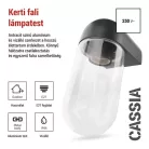 Kerti fali lámpa CASSIA, 12,6 x 9,5 x 22,2 cm, 1 x E27, 15 W