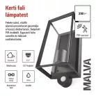 Kerti fali lámpa MALVA szürkületérzékelővel, 13 x 12,5 x 28 cm, 1 x E27, 15 W