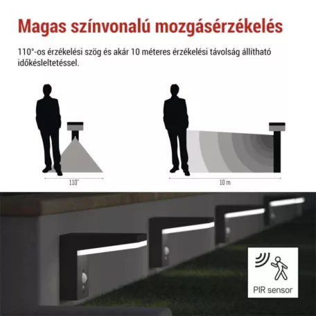 LED napelemes kerti fali lámpa VEREA szürkületérzékelővel, 10,7 x 15,4 x 13 cm