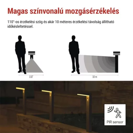 LED napelemes kerti fali lámpa VEREA szürkületérzékelővel, 10,7 x 15,4 x 50 cm