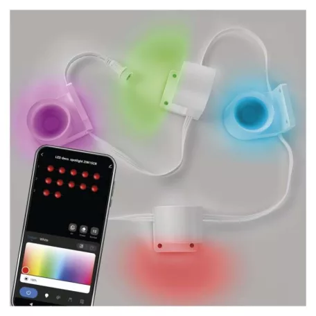 GoSmart LED reflektor - 85 cm-es lánc, 4 rész, 7 W, RGBIC+CCT, dimmelhető, WiFi