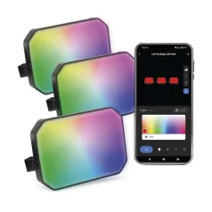   GoSmart kültéri LED reflektor, kezdő készlet, 3 darab, 14 W, RGBIC dimmelhető, WiFi