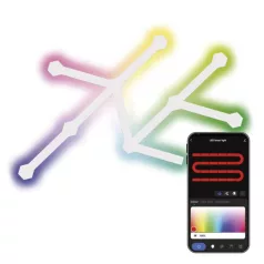   GoSmart LED lámpatest Lines fehér, 9 részből álló, 34 W, RGBIC dimmelhető, WiFi