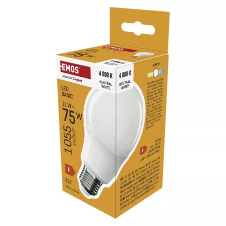LED izzó Basic A60 / E27 / 11W (75 W) / 1055 lm / Természetes fehér