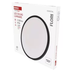   LED felületi lámpatest FLORI fekete, fehér, 22W, semleges fehér