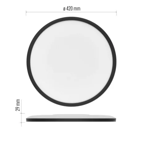 LED felületi lámpatest FLORI fekete, fehér, 22W, semleges fehér