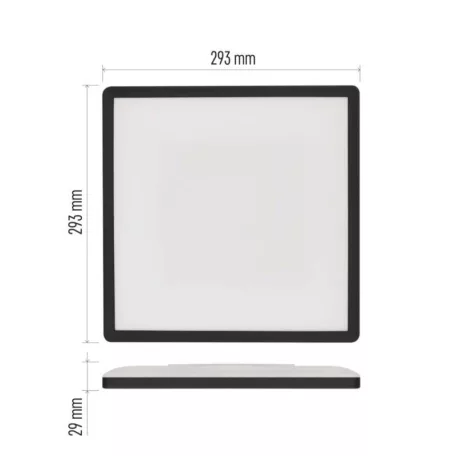 LED felületi lámpatest FLORI négyzet, fekete, 18W, semleges fehér