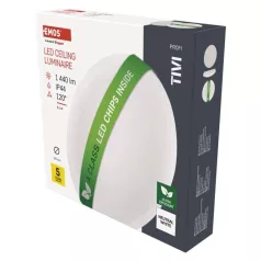   LED mennyezeti lámpatest TIVI, A CLASS, kerek, fehér 8,6W, IP44, Természetes fehér