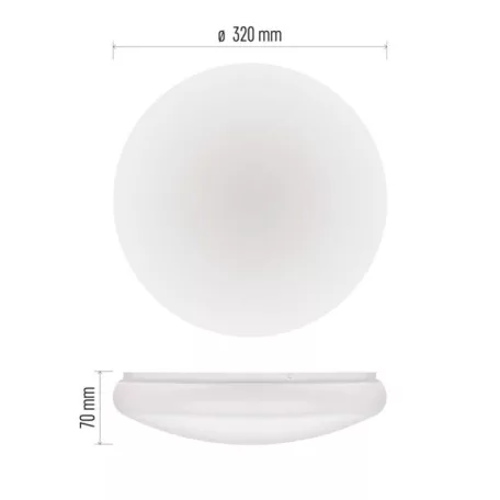 LED mennyezeti lámpatest TIVI, B CLASS, kerek, fehér 8,6W, IP44, Meleg fehér