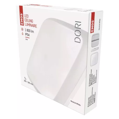 EMOS Dori LED mennyezeti lámpa 18W 1800lm IP54 term. fehér