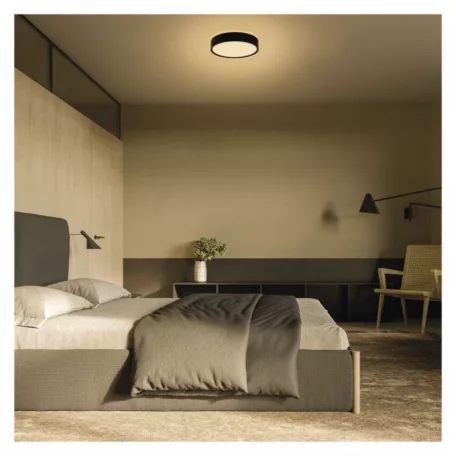LED felületi lámpatest RORI kerek, fekete, 17W, CCT