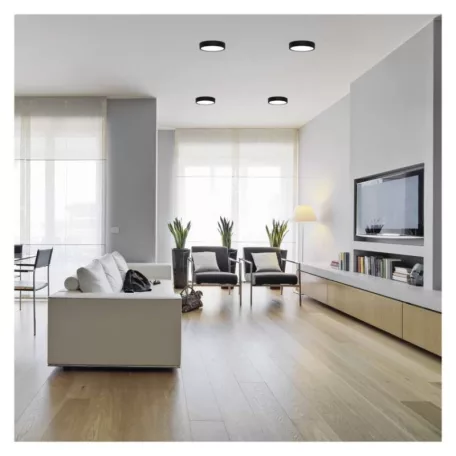 LED felületi lámpatest NEXXO, kerek, fekete, 12,5W, CCT