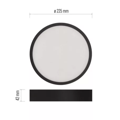 LED felületi lámpatest NEXXO, kerek, fekete, 21W, CCT