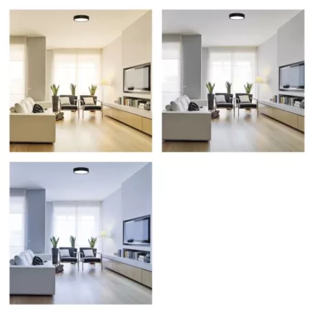 LED felületi lámpatest NEXXO, kerek, fekete, 28,5W, CCT