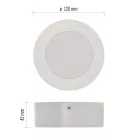 LED felületi lámpatest RUBIC, kerek, fehér, 9W, természetes fehér